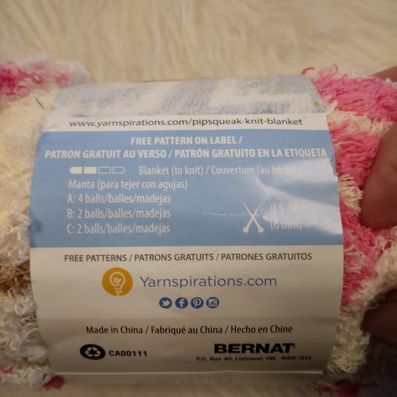 YARN Bernat Pipsqueak In Neopolitan, Size 5 Bulky, Pink, White, Brown - Picture 6 of 8